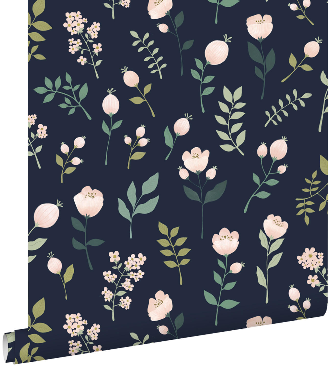 TAPETE Blumen 53 cm x 10.05 m - Blau, Papier (53/0.1cm) - ESTAhome