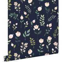 TAPETE Blumen 53 cm x 10.05 m - Blau, Papier (53/0.1cm) - ESTAhome