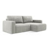 ECKSOFA mit Schlaffunktion rechts Chenille Stoff Grau - Hellgrau/Schwarz, Kunststoff/Textil (244/149cm) - Makamii