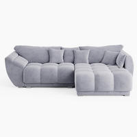 ECKSOFA LARGO Rechts Grau Velours Premium L-Form Couch mit Schlaffunktion & Bettkasten - Schwarz/Grau, Holz (285/180cm) - Barchello