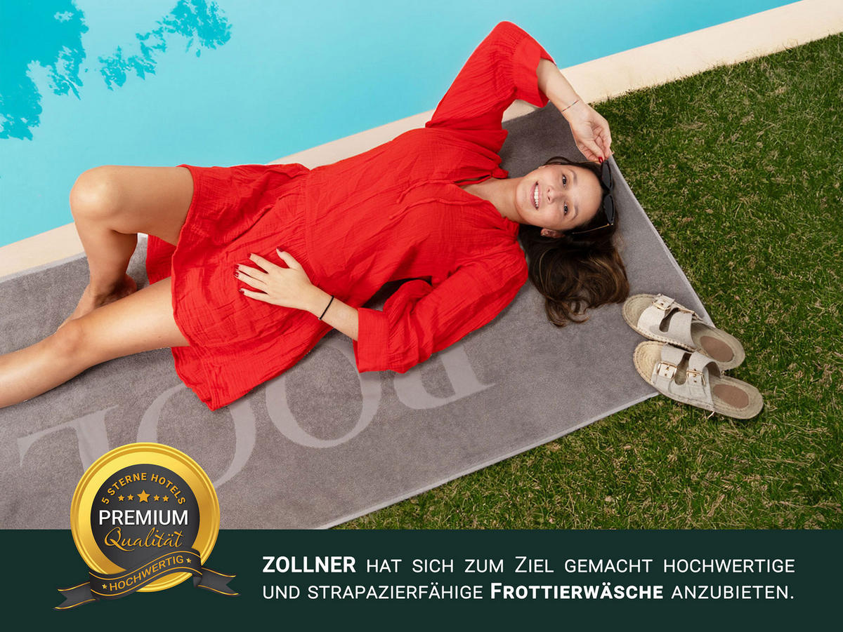 BADETUCH, 80x200 cm, 100% Baumwolle - Grau, Textil (80/200cm) - Zollner