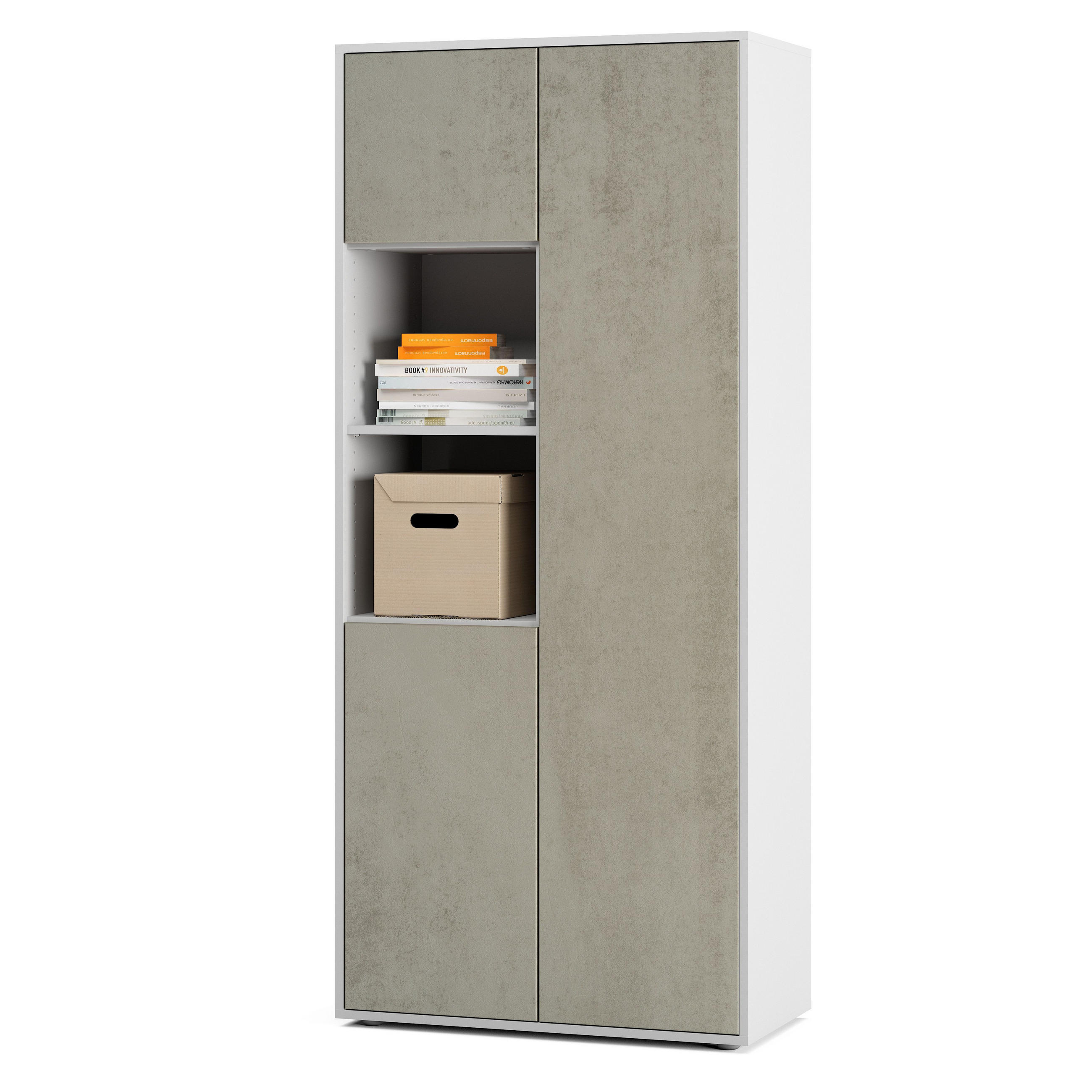 Simplyfurn Aktenschrank Hellgrau 80x180x40 cm