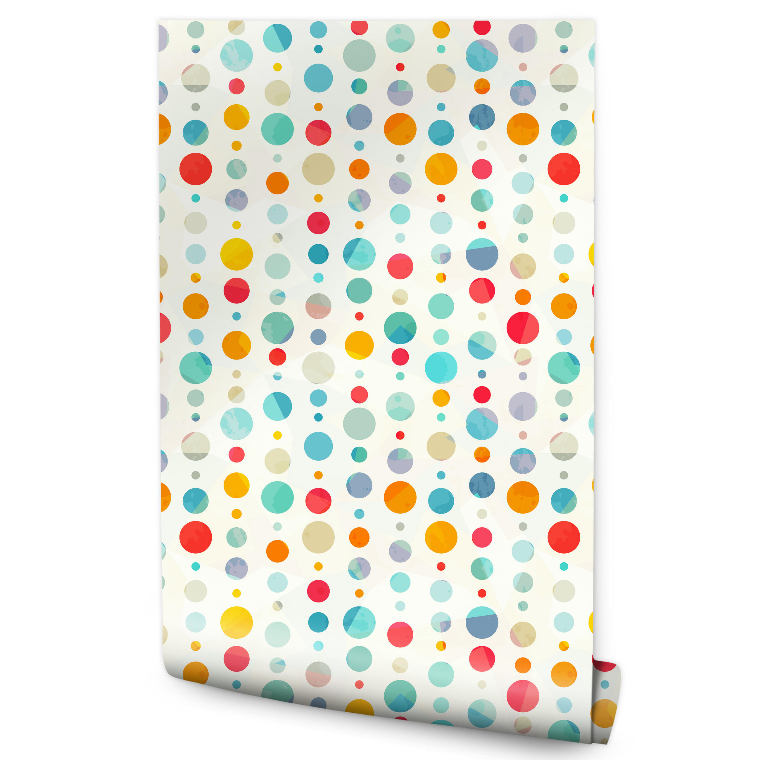 VLIESTAPETE Bunte Punkte – Bunt, Weiß – 50x1000 cm - Multicolor/Weiß, Papier (50/1000cm) - Muralo