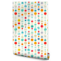 VLIESTAPETE Bunte Punkte – Bunt, Weiß – 50x1000 cm - Multicolor/Weiß, Papier (50/1000cm) - Muralo