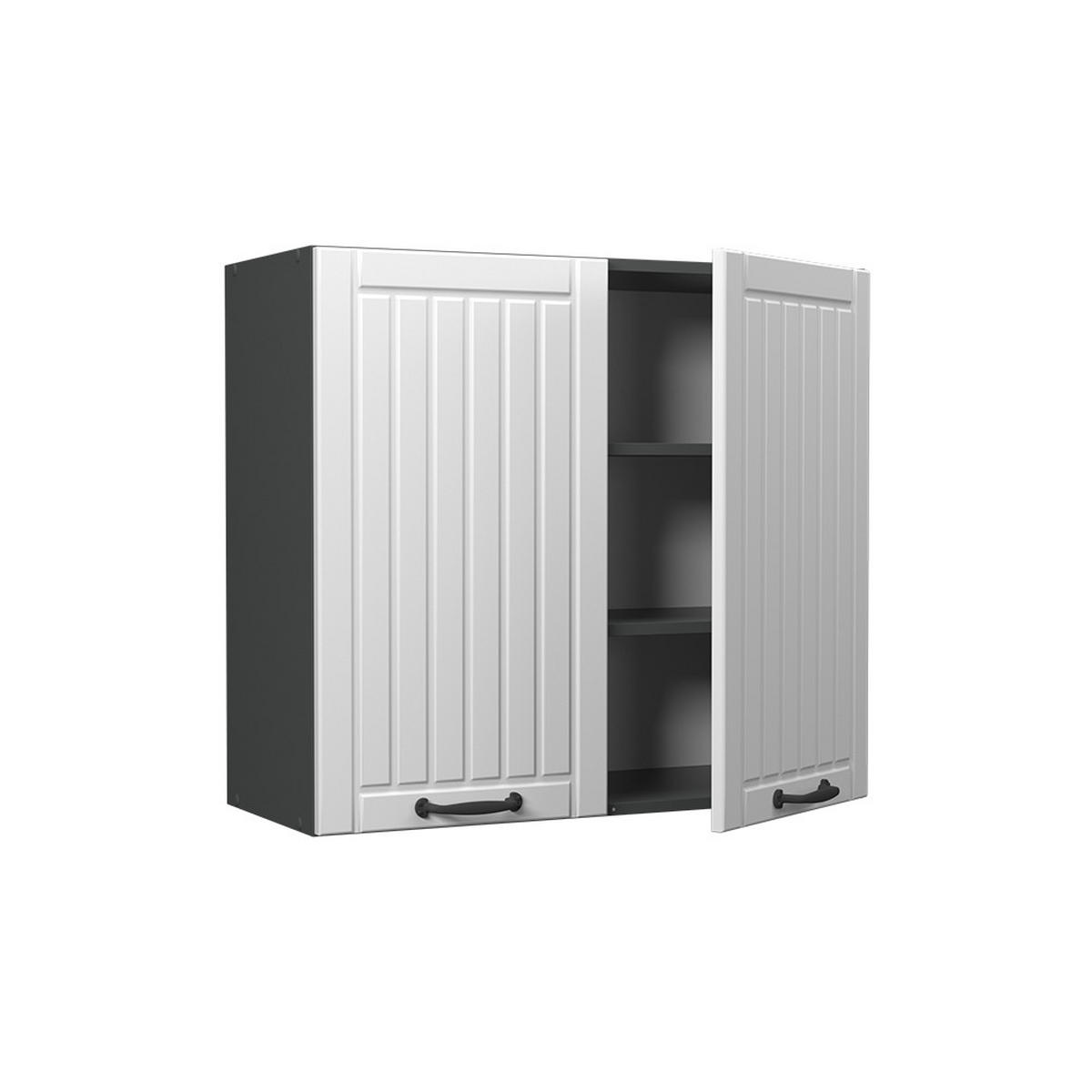 HÄNGESCHRANK Fame-Line, Weiß Landhaus/Anthrazit, 80 cm - Anthrazit/Weiß, Holzwerkstoff (80/72/34.1cm) - Vicco