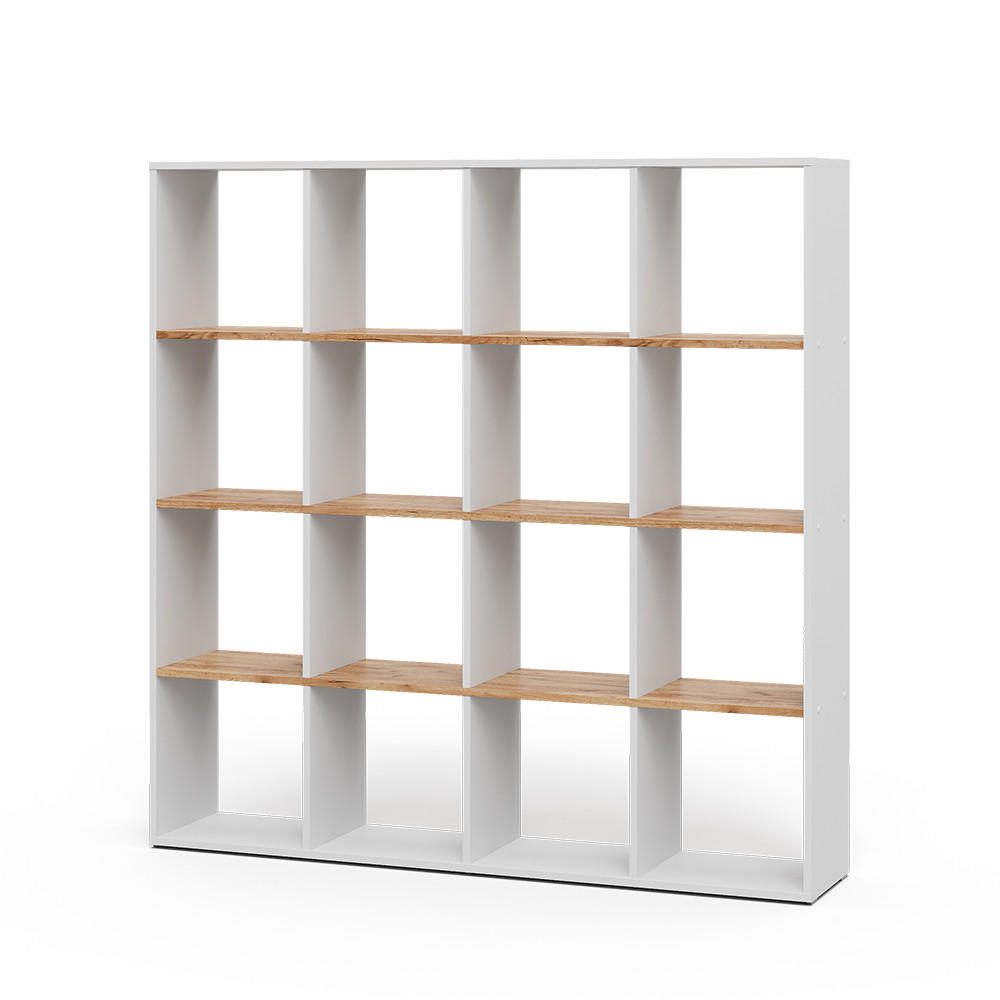 RAUMTEILER Karree Weiß/Goldkraft Eiche 138.5 x 142.5 cm - Honigeiche/Weiß, Holzwerkstoff (142.4/143/29cm) - Vicco