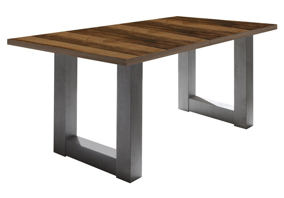 ESSTISCH ausziehbar Eila 3 160 x 90 x 75 Esszimmertisch Graphit/Plankeneiche - Alteiche, Holz (160/90/75cm) - 58aufmkessel