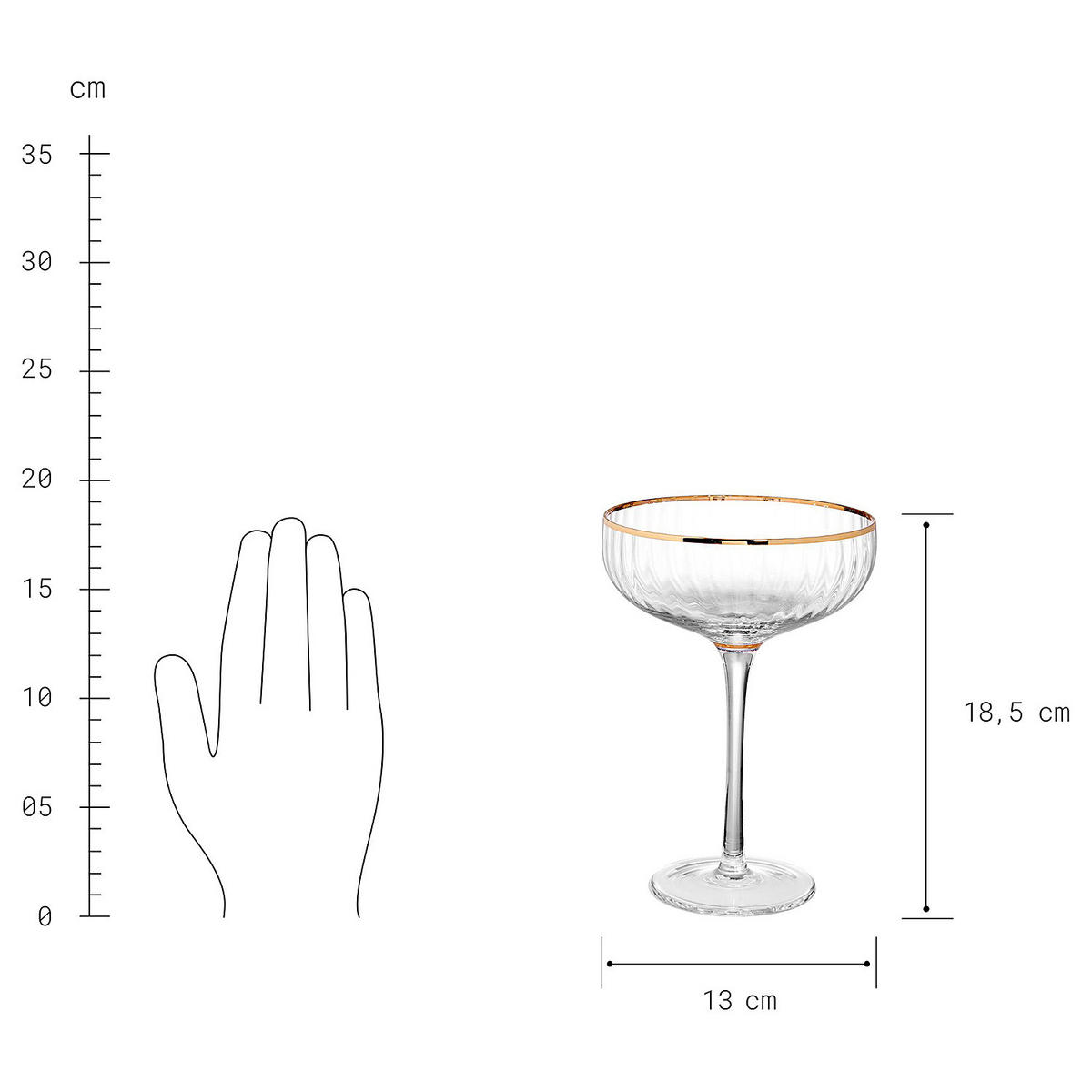 CHAMPAGNERSCHALE Golden Twenties - Transparent, Glas (0.4L) - Butlers