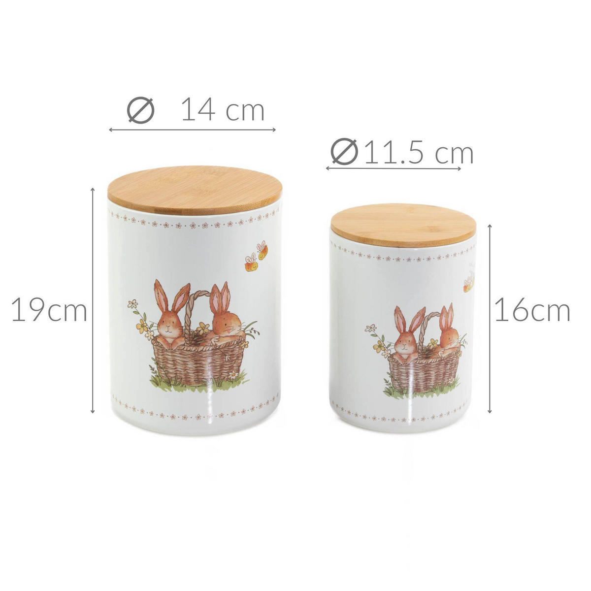 KÜCHENBEHÄLTER Charmy 2er-Set - Multicolor, Keramik (14/19/14cm) - Boltze Home
