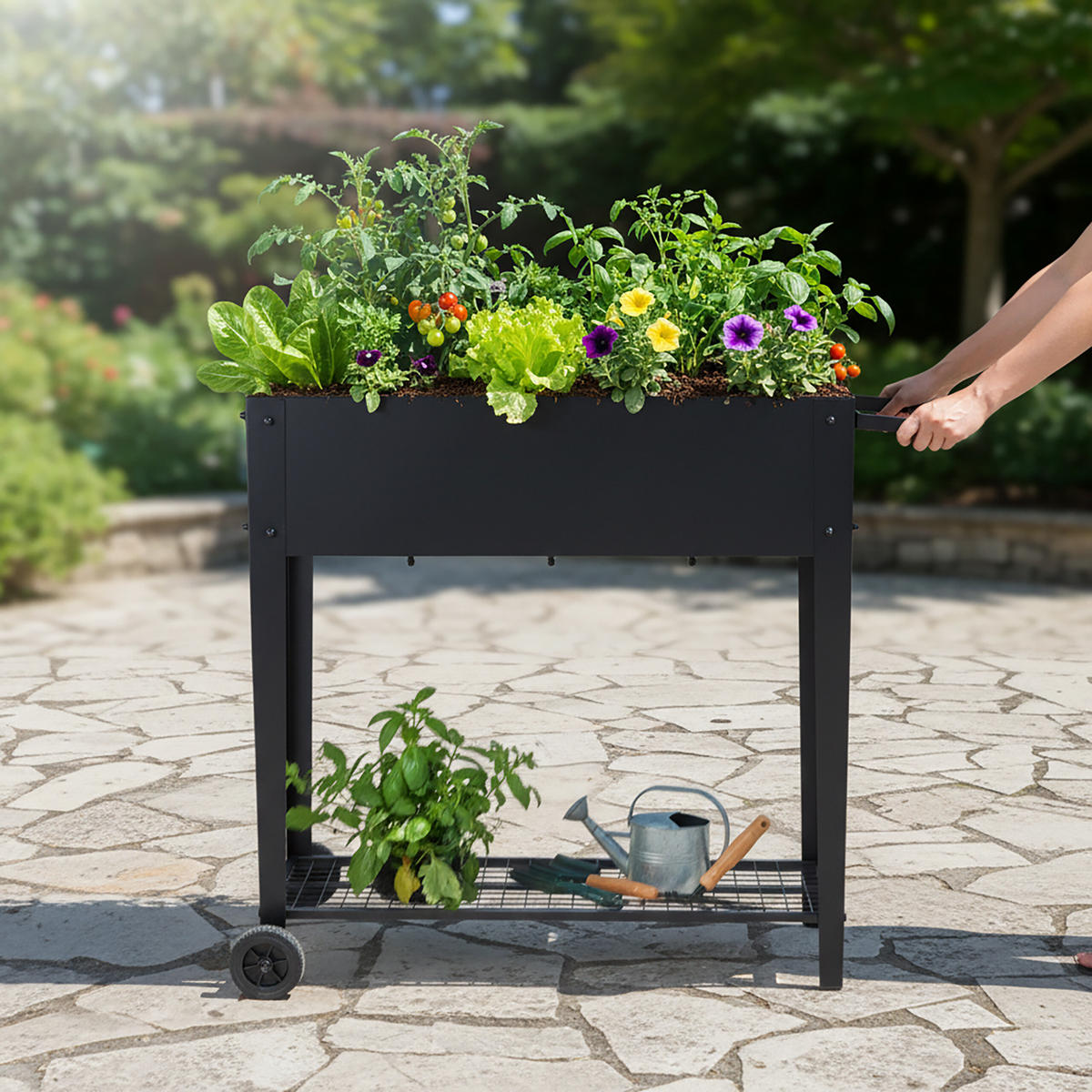 GREDICA - crna, metal/plastika (85/80/50cm) - Relaxdays