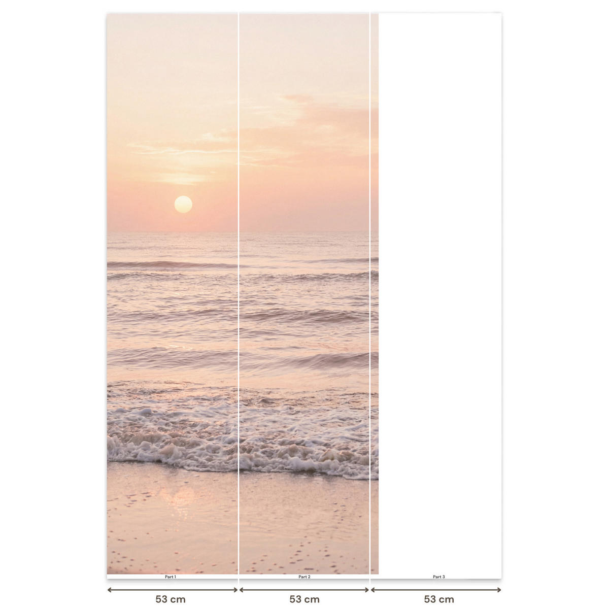 TAPETE - Sonne - Strand - Rosa - 120x220 cm - Hellrosa, Papier (120/220cm) - OnlyWow