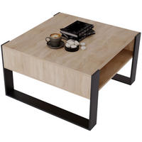 COUCHTISCH Holzwerkstoff rechteckig stabil Sonoma Eiche 45/71.5/68cm - Schwarz/Sonoma Eiche, Holzwerkstoff (71.5/68/45cm) - CraftPAK