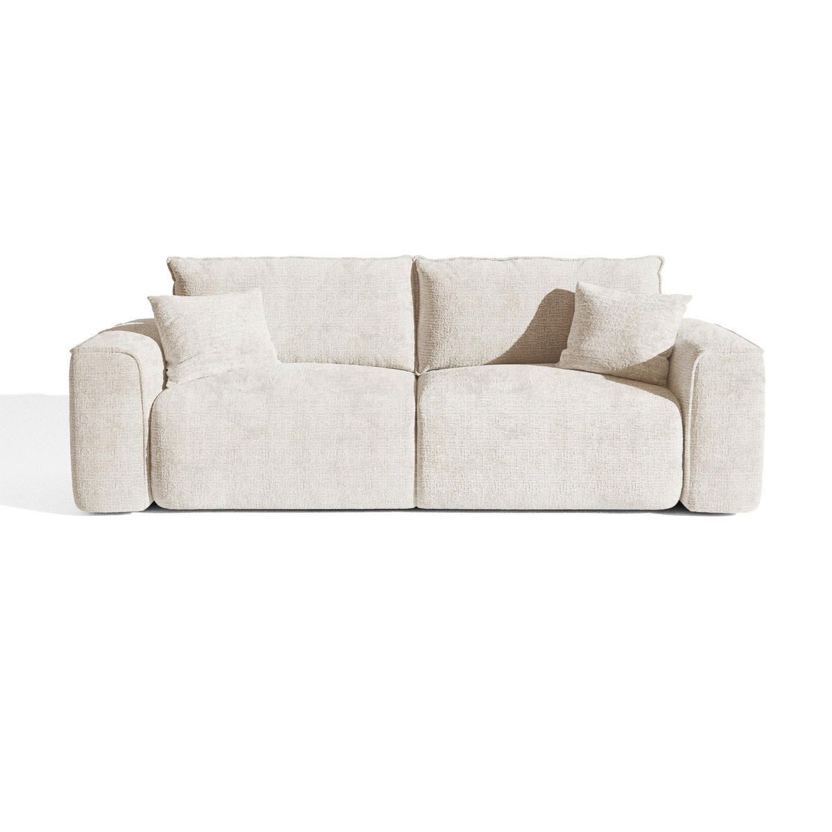 SCHLAFSOFA Express COMO Köpergewebe mit weichem Griff Creme 236cm - Creme, Textil (236/78/100cm) - Premium Interiors