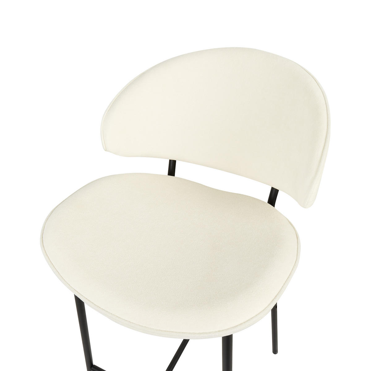 SCAUN DE BAR set de 2 bej deschis Kiana - bej, material textil (49/104/59cm) - Beliani