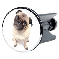 WASCHBECKENSTÖPSEL Mops - Braun, Kunststoff/Metall (4/7/7cm) - Sanilo