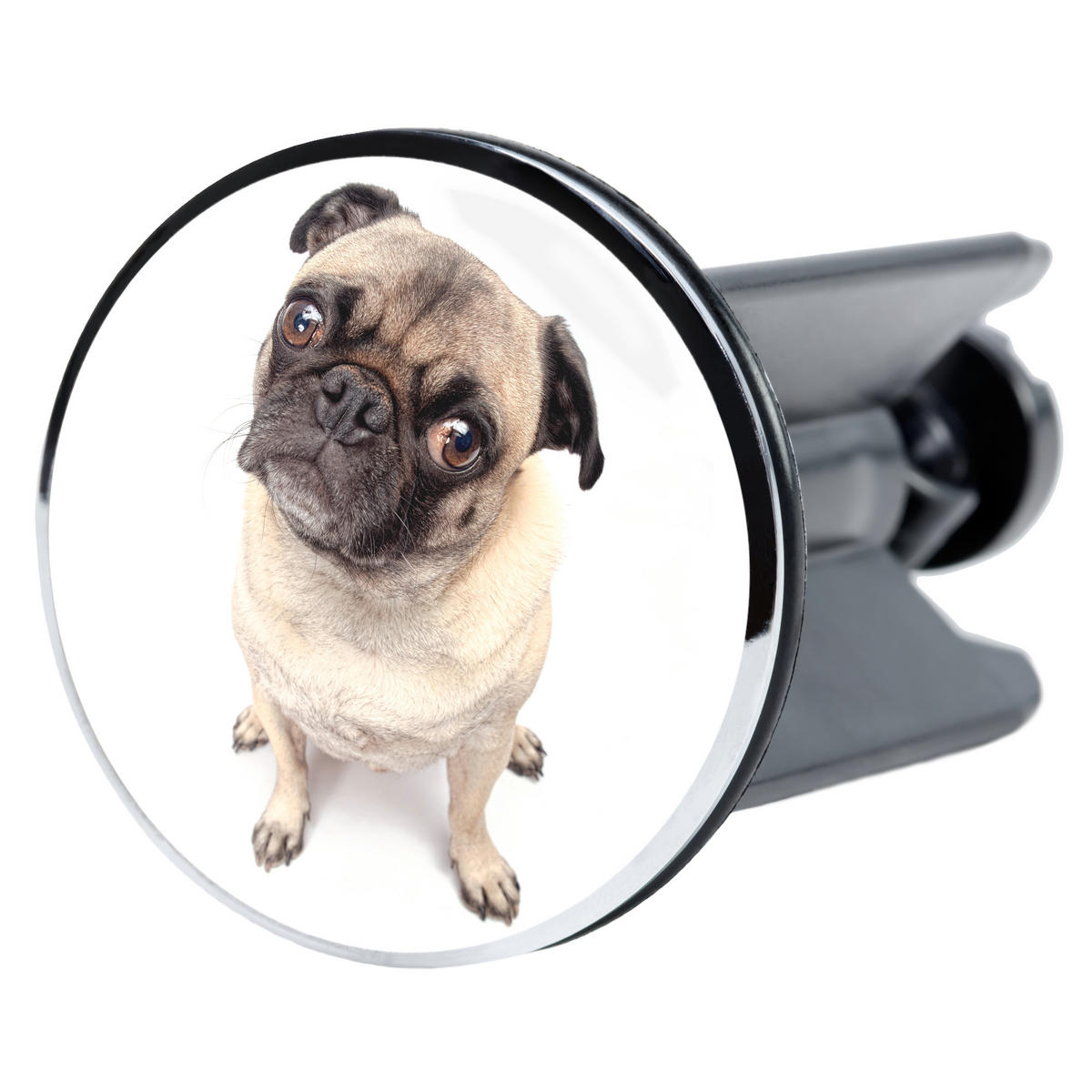 WASCHBECKENSTÖPSEL Mops - Braun, Kunststoff/Metall (4/7/7cm) - Sanilo