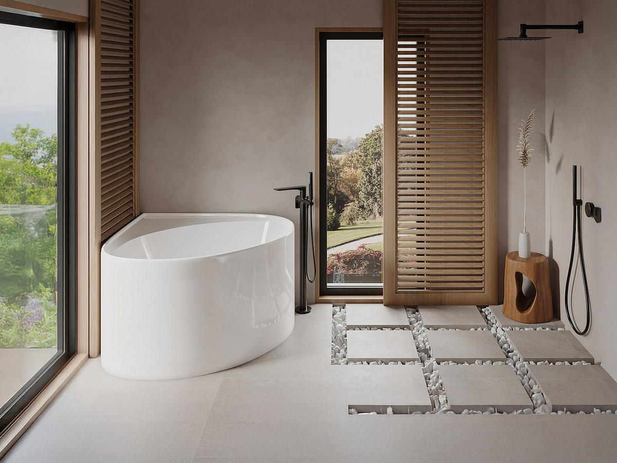 BADEWANNE (Standard) - 1 -Sitzer - Acryl - weiß - MARTA - Weiß, Kunststoff (100/58/100cm) - Vente-Unique