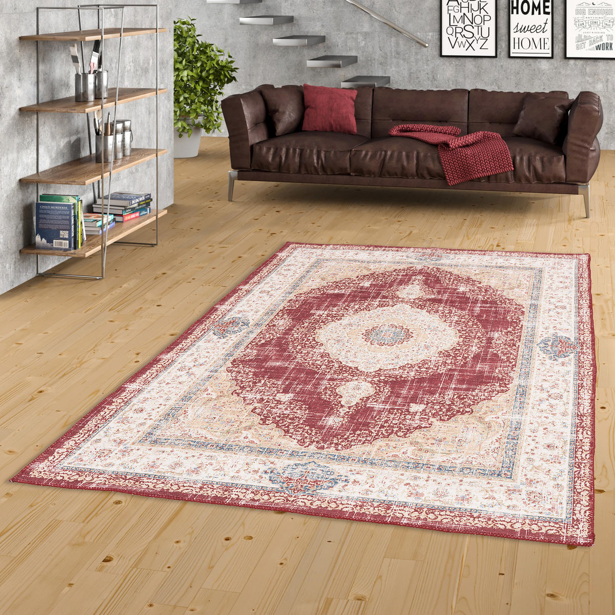 VINTAGE DESIGNERTEPPICH FINESSE ORIENT MEDAILLON - Rot, Textil (160/230cm) - Pergamon