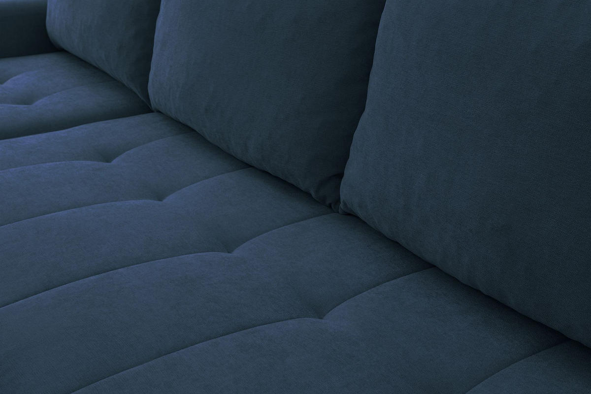 ECKSOFA Timmone Dunkelblau Chenille 230 cm - Schwarz/Dunkelblau, Kunststoff/Textil (230/149cm) - Selsey
