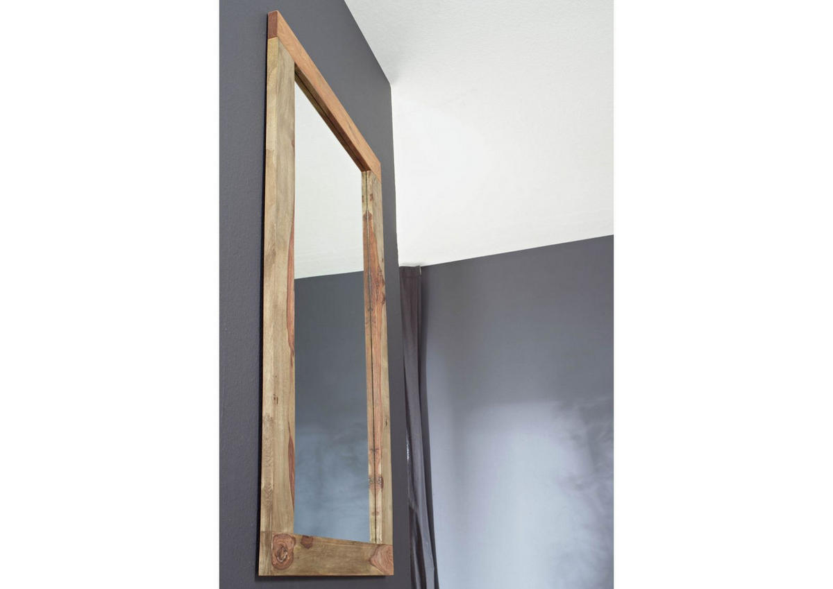 SPIEGEL Sheesham 145x3x70 grau geölt NATURE GREY #706 - Grau, Holz (145/70/3cm) - Massivmoebel24