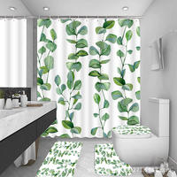DUSCHVORHANG Pflanze Digitaldruck 180 x 180 cm wasserdicht schimmelresistent - Multicolor, Textil (180/180cm) - MCBOSON