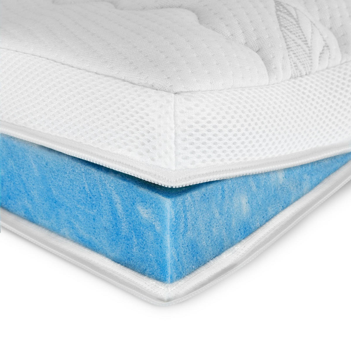 GELSCHAUM TOPPER 150/210 cm - 6cm Höhe & Tencel Bezug - Weiß, Textil (150/210cm) - AM Qualitätsmatratzen
