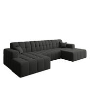 ECKSOFA U-Form Nimes Stoff Portland Schwarz - Schwarz, Holz/Textil (168/350cm) - Kaiser Möbel