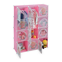 KINDERSTECKREGAL - Rosa, Kunststoff/Metall (110/145/37cm) - Relaxdays