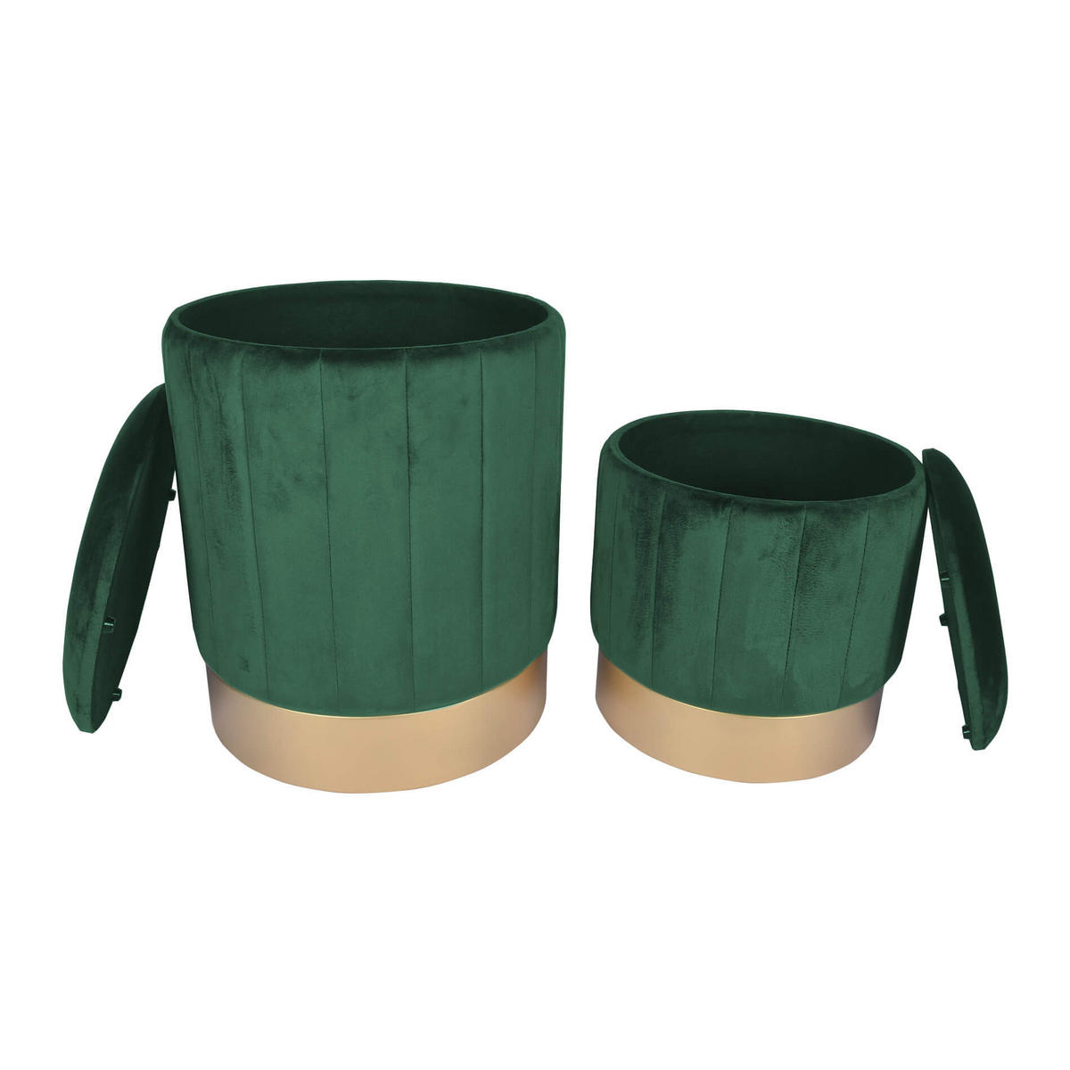 FUSSHOCKER 2er Set Grün 35/35/44 cm - Grün, Textil (35/44/35cm) - Mobili Rebecca