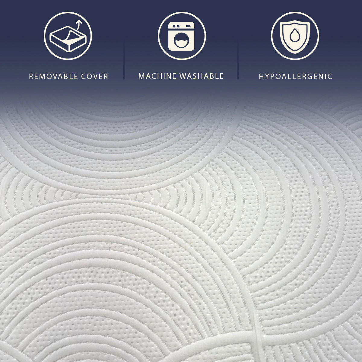 MATRATZE 90x200 Taschenfedern und Memory Foam Hoch 25 cm | Hypoallergen, Atmungsaktiv, Abnehmbar - Weiß, Textil (90/200cm) - The White Stone