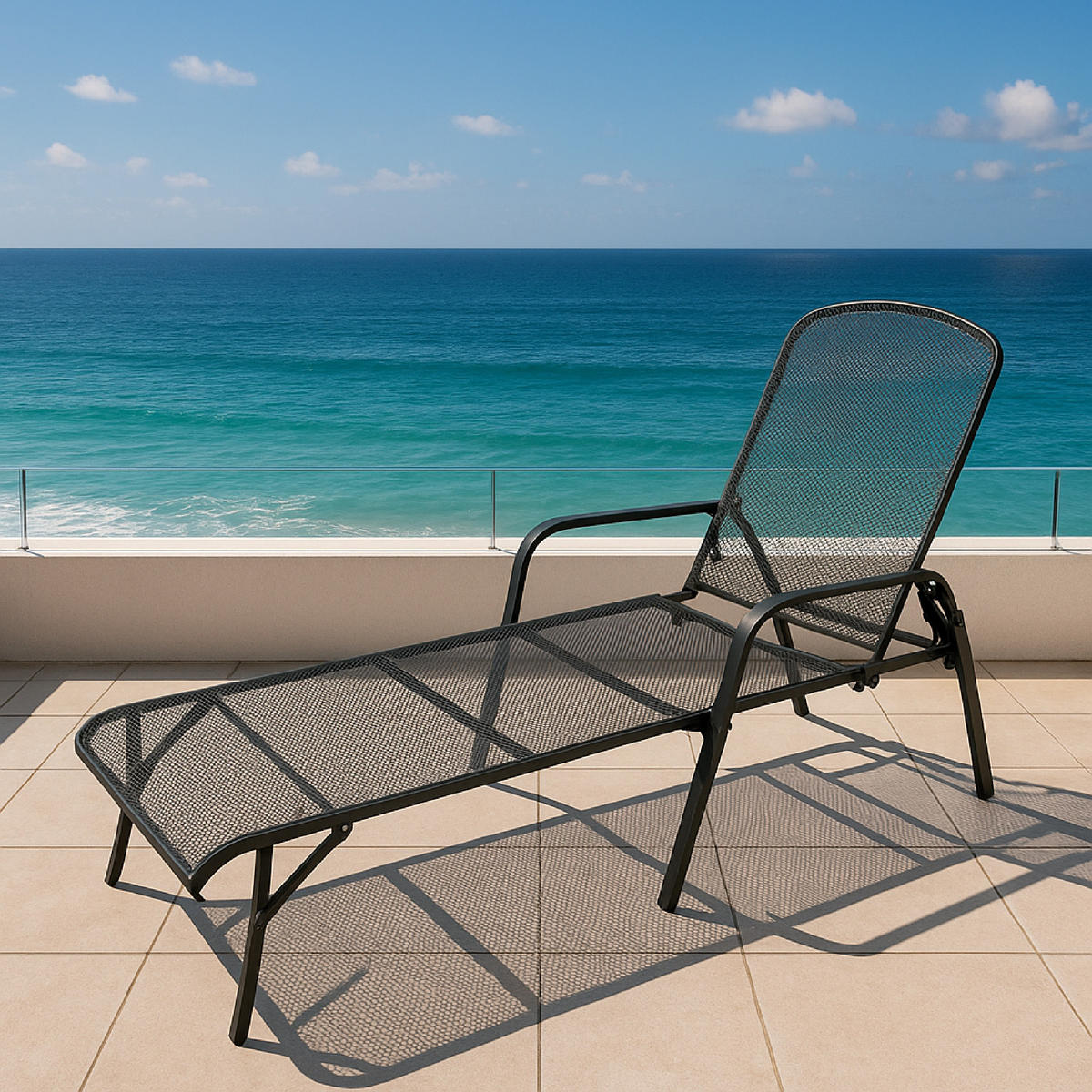 SONNENLIEGE Glasgow - aus Streckmetall anthrazit - Grau, Metall (62/100/197cm) - TPFGarden