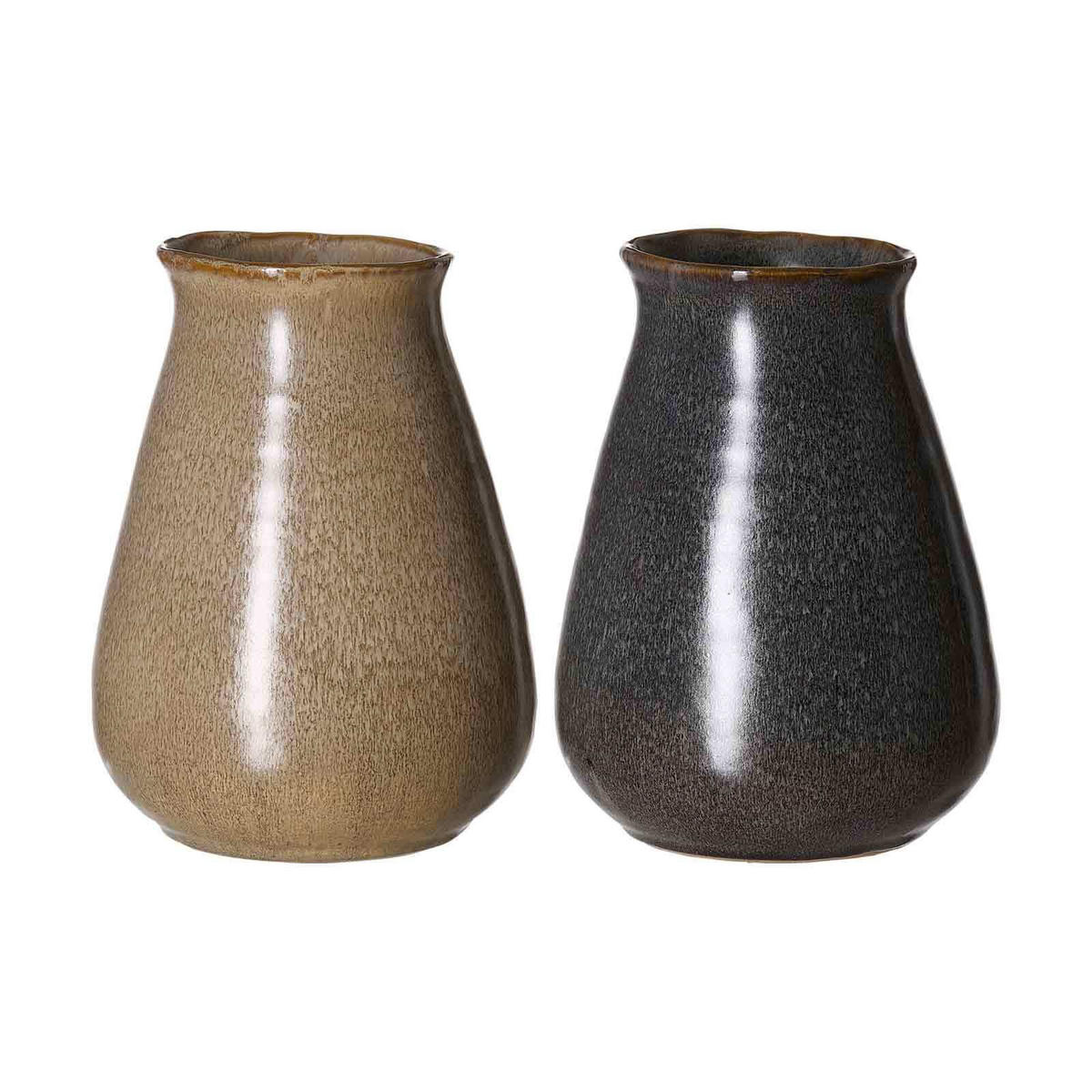 VASEN-SET Vigo braun-blau 18,5 cm 2er Set - Blau/Braun, Keramik (18.5cm) - Ritzenhoff Breker