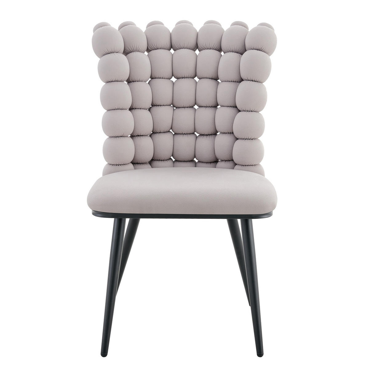 ESSZIMMERSTUHL 2er-Set Samt Light Gray mit Metallbeinen - Hellgrau, Metall (48/88/54cm) - Meubliv