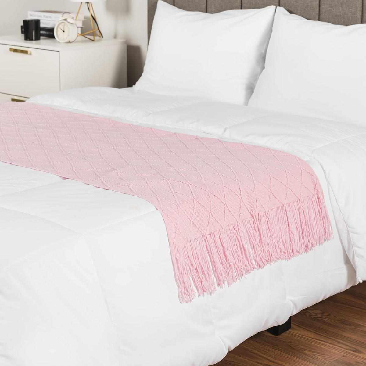 STRICKDECKE - 127 × 180 cm - Pink - Pink, Textil (127/180cm)