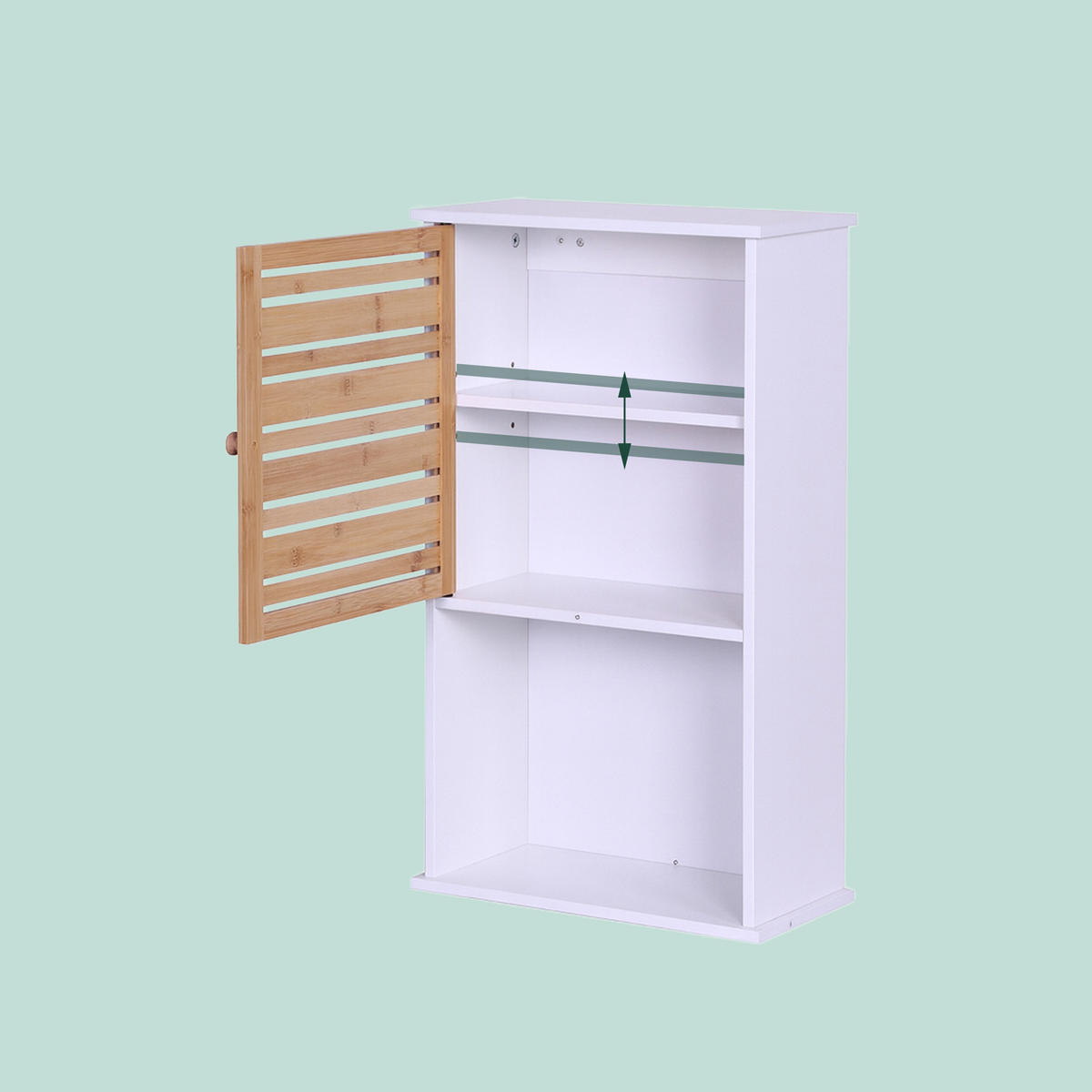 HÄNGESCHRANK - Silberfarben/Weiß, Holz/Holzwerkstoff (40/70/20cm) - Relaxdays