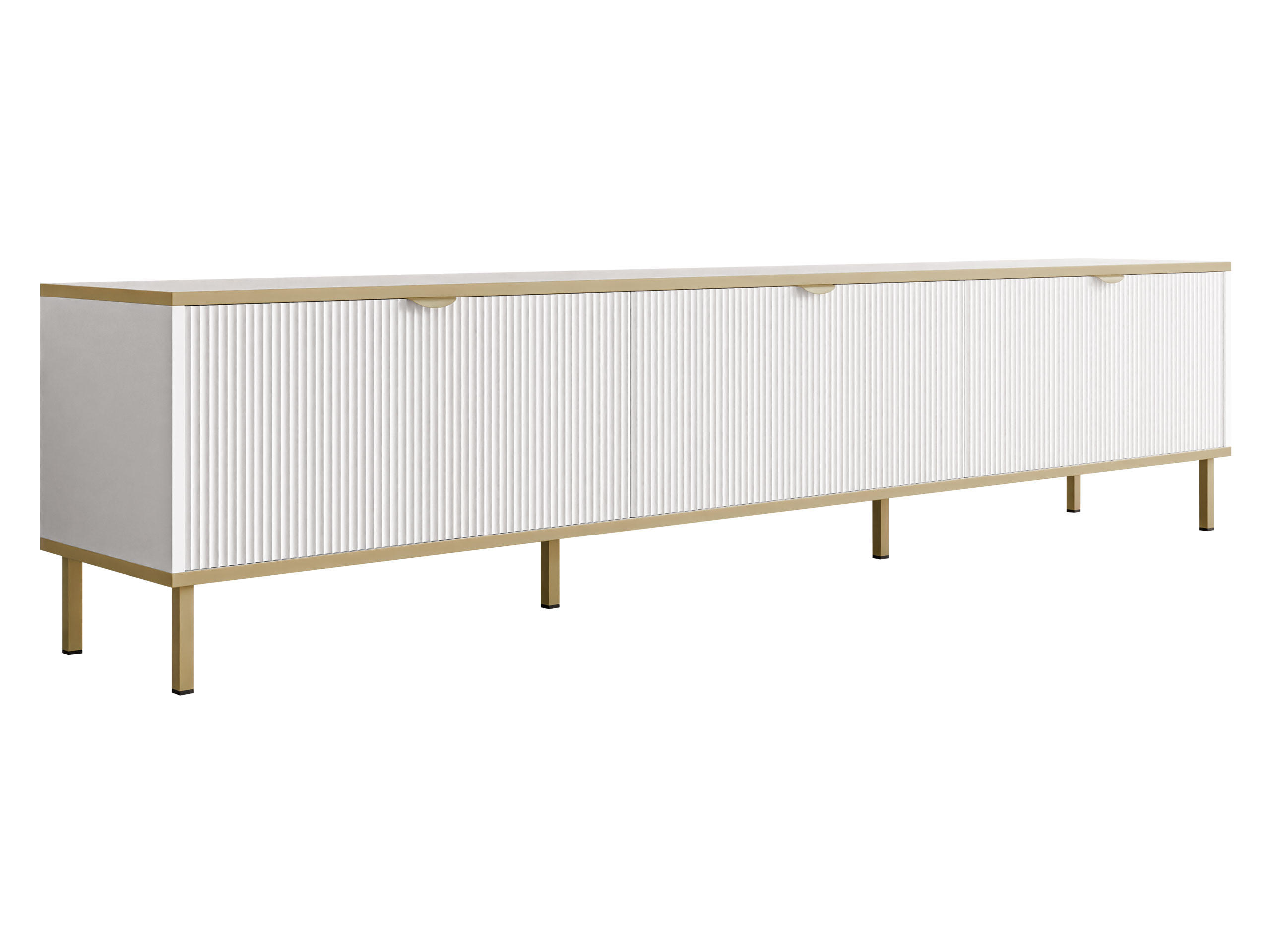TV-LOWBOARD Werkoz 3K - Goldfarben/Weiß, Holzwerkstoff/Metall (202/46/35cm) - MIRJAN24