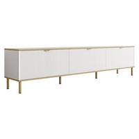 TV-LOWBOARD Werkoz 3K - Goldfarben/Weiß, Holzwerkstoff/Metall (202/46/35cm) - MIRJAN24