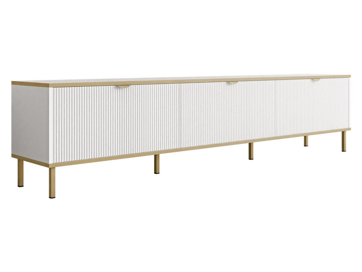 TV-LOWBOARD Werkoz 3K - Goldfarben/Weiß, Holzwerkstoff/Metall (202/46/35cm) - MIRJAN24