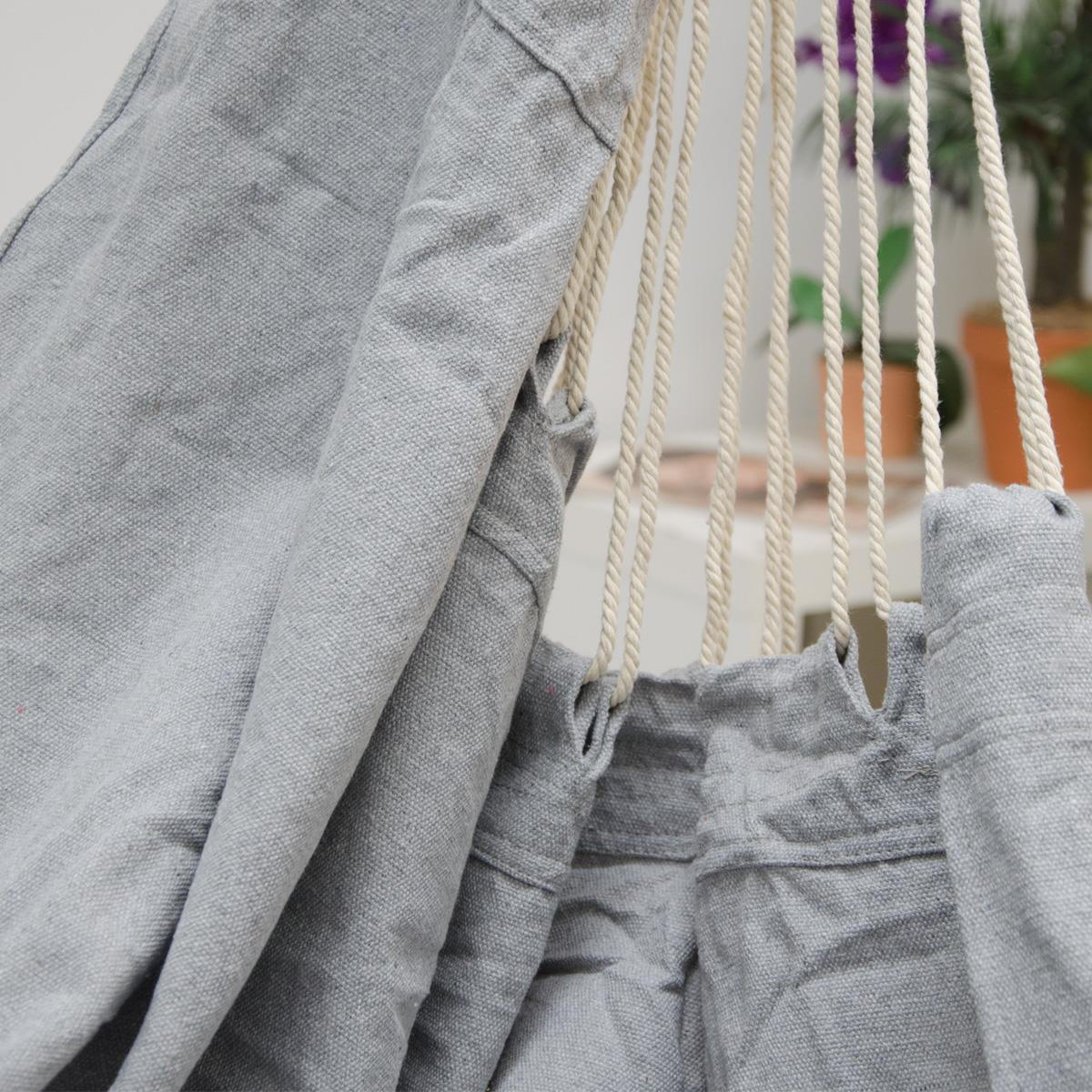 XXL HÄNGESESSEL 185/130 cm Belastbar bis 150 kg Grau - Grau, Textil (130/155/185cm) - Amanka