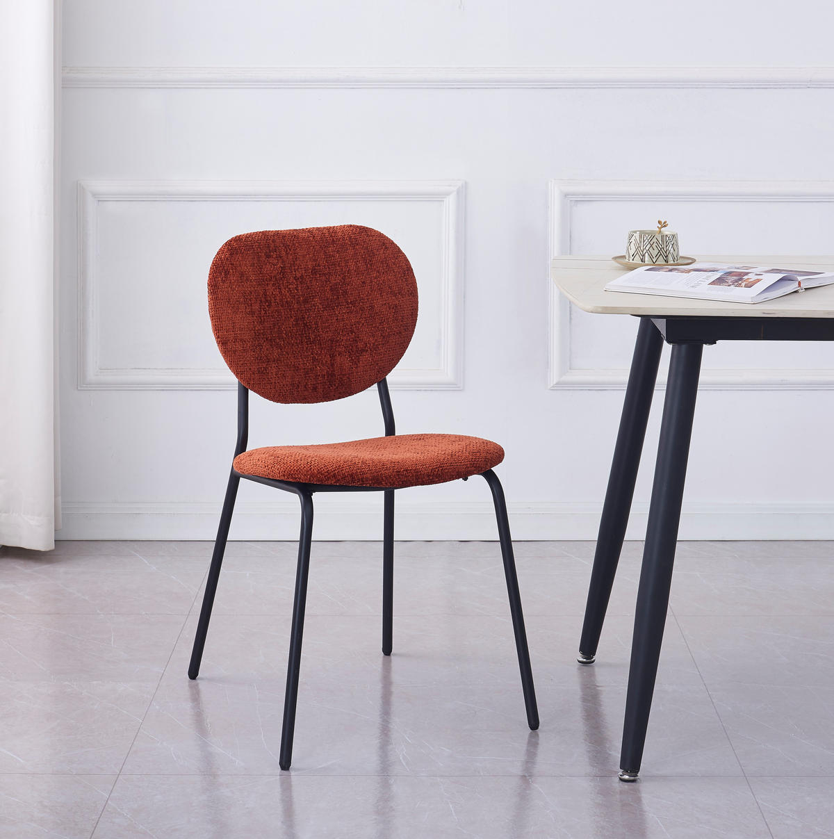 STUHL 2er-Set Stoff Terrakotta - Rot, Textil (49/82.5/54.5cm) - Nordlys