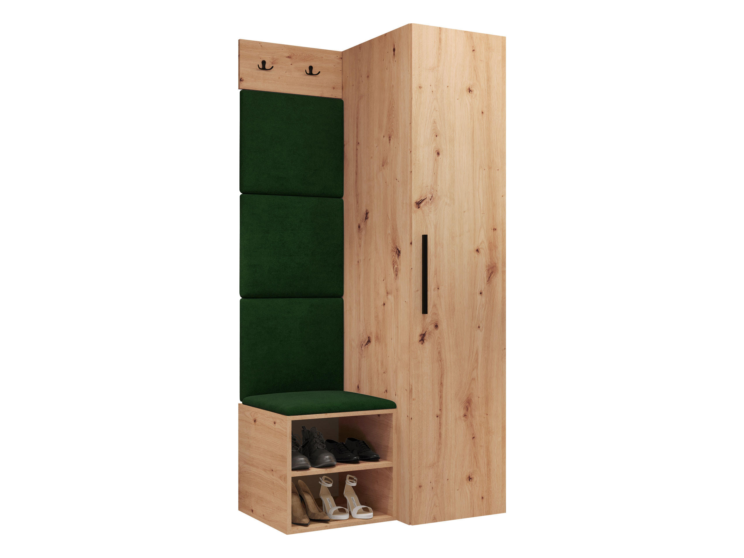 GARDEROBEN-SET Medi III - Schwarz/Eiche Artisan, Holzwerkstoff/Kunststoff (40/191/50cm) - MIRJAN24