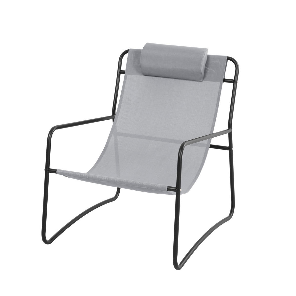 RELAXSESSEL Sveio Hellgrau (2er Set) - Hellgrau, Metall (65/81/80cm) - SVITA
