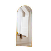 STANDSPIEGEL Bogen 165x60 cm Metallrahmen gold - Goldfarben, Holz (60/165/3cm) - LEBENLANG