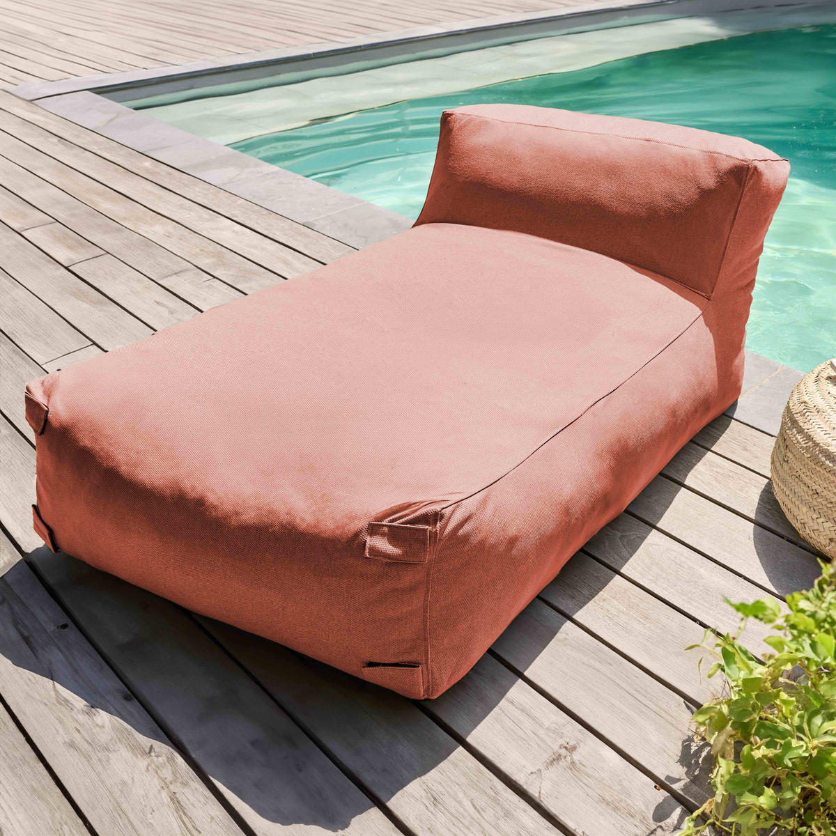 GARTENSOFA mit 2 Sitzplätzen, Terrakotta - Braun, Textil - Oviala