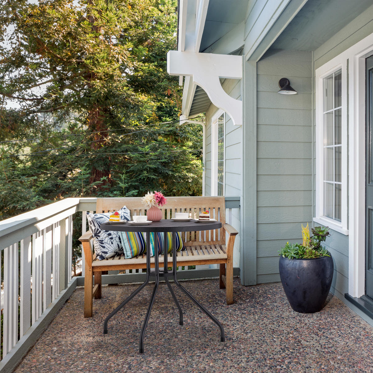 GARTENTISCH - Schwarz, Kunststoff/Metall (80/80/75cm) - Relaxdays