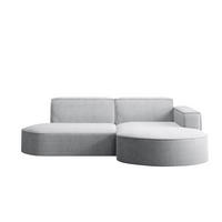 ECKSOFA Modena Studio, Cord Stoff Hellgrau Rechts - Hellgrau, Holzwerkstoff/Textil (236/165cm) - Kaiser Möbel