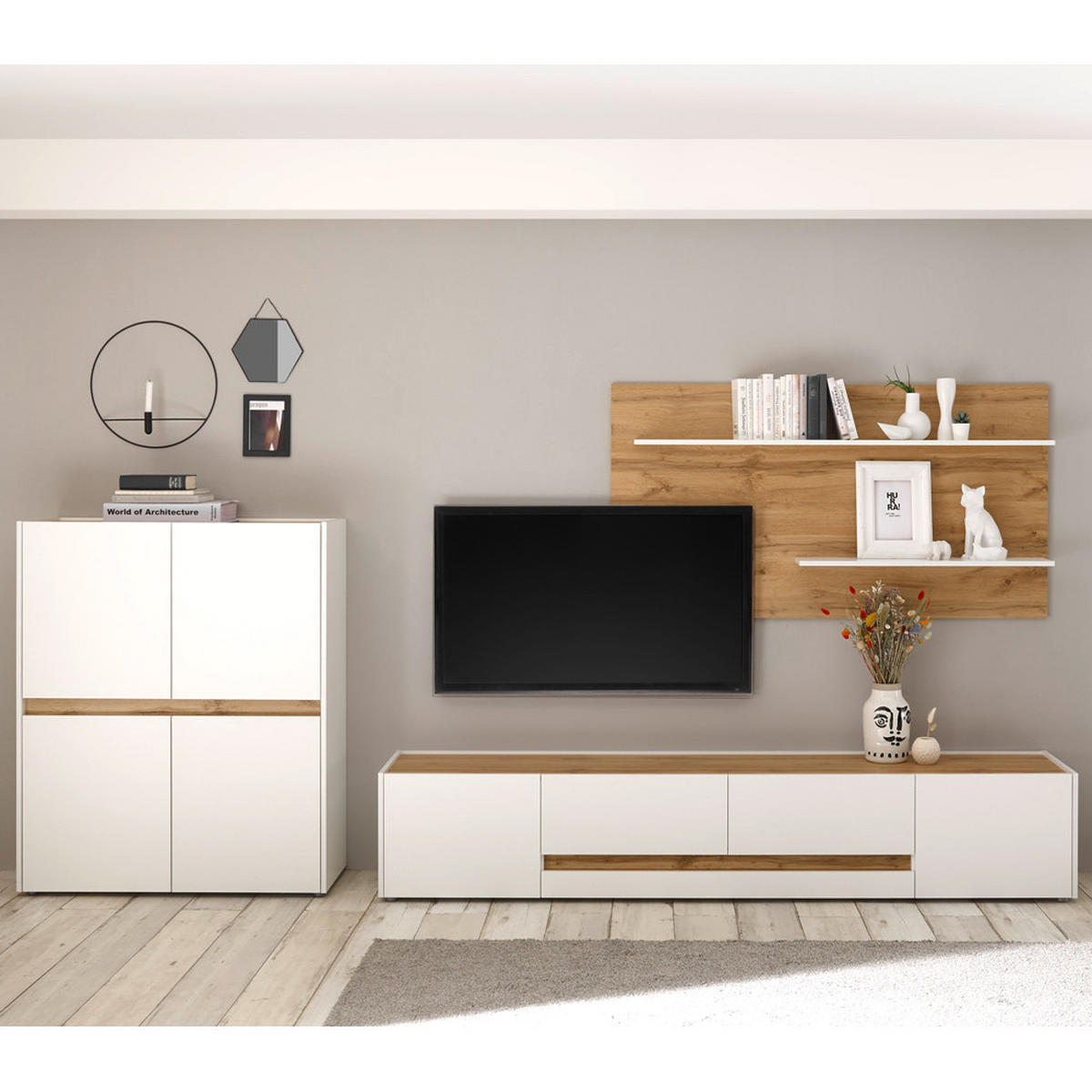 LOWBOARD Crisp-61 - Weiß, Holzwerkstoff (220/40/45cm) - Lomado