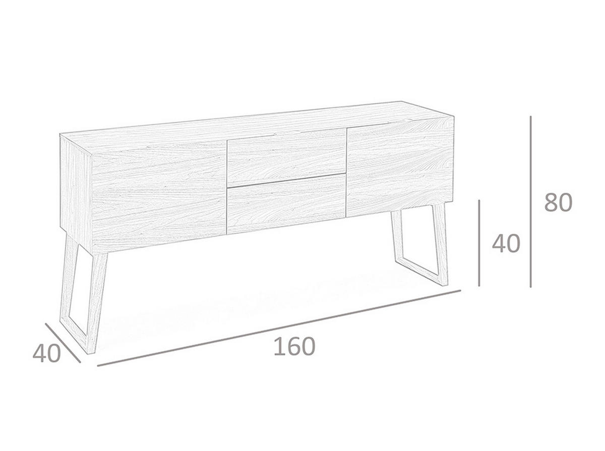 SIDEBOARD Walnuss 160/40/80 cm - Walnussfarben, Holz (160/80/40cm) - ANGEL CERDA