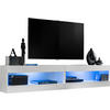 WOHNWAND TIVOLI SET4-WHITE/WHITE+BLU Offener Raum Weiß Weiß - Weiß, Holzwerkstoff/Kunststoff (200/41/35cm) - Komodee