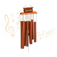 WINDSPIEL - Braun, Holz (6/14/60cm) - Relaxdays